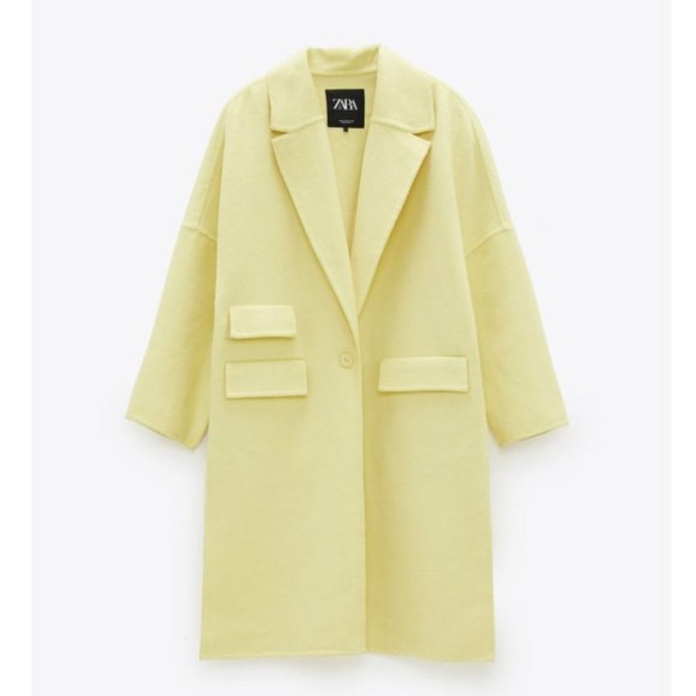 NWT Zara Wool Blend Oversized Lapel Collar Coat - Picture 3 of 12